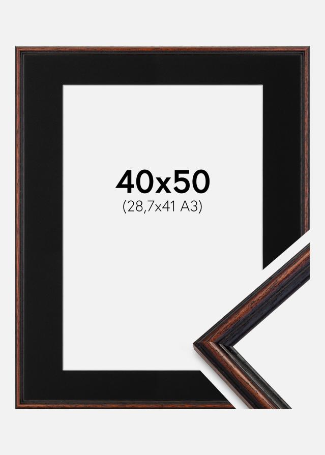 Cadre Horndal Noyer 40x50 cm - Passe-partout Noir 29,7x42 cm