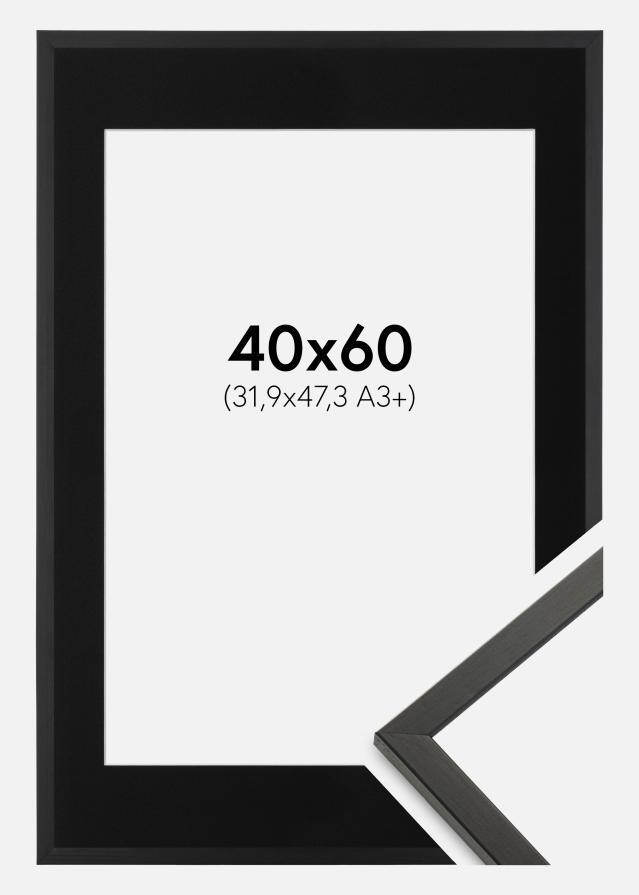 Cadre Galant Noir 40x60 cm - Passe-partout Noir 32,9x48,3 cm (A3+)