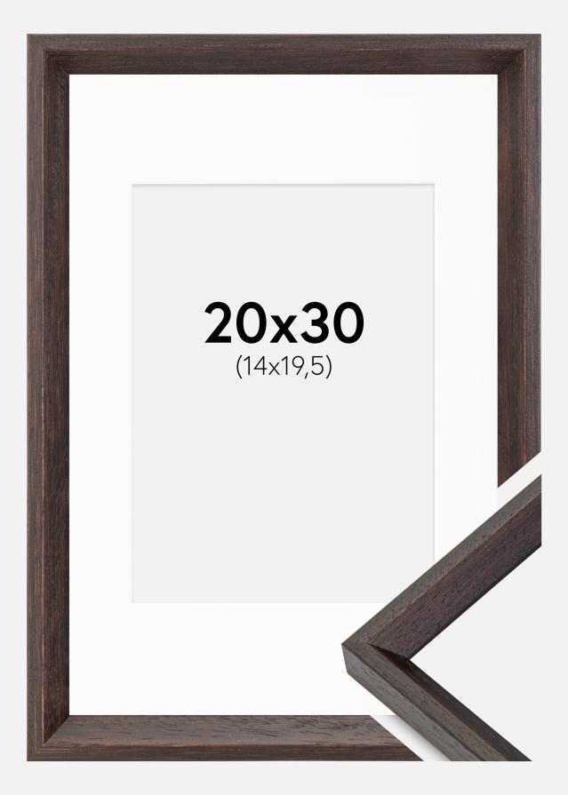 Cadre Globe Expresso 20x30 cm - Passe-partout Blanc 15x21 cm (A5)