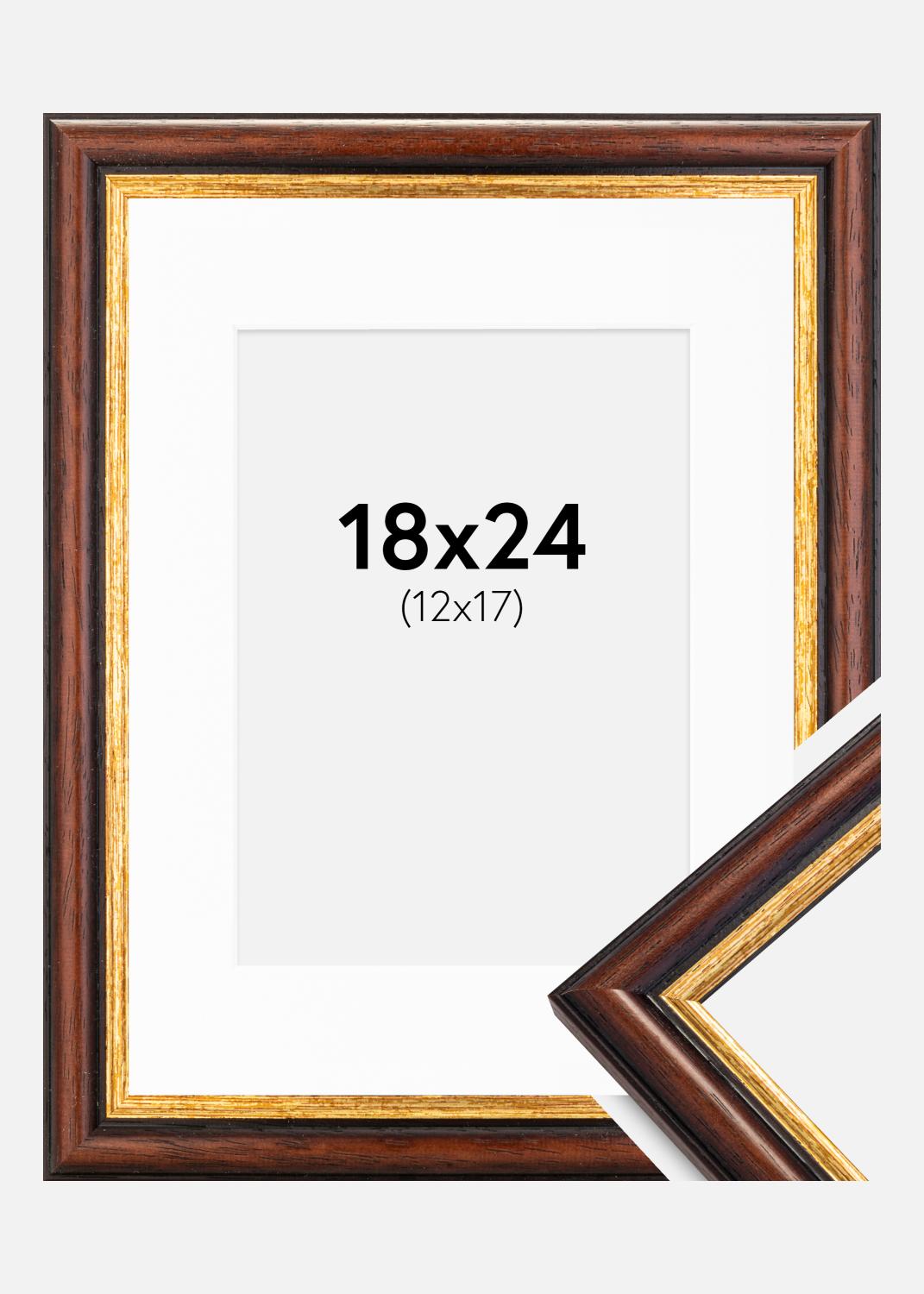 Product Image for Cadre Siljan Brun 18x24 cm - Passe-partout Blanc 13x18 cm