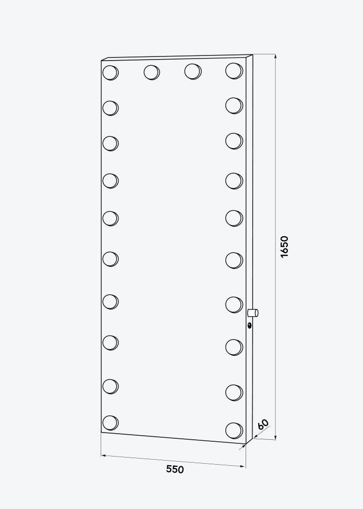 KAILA Miroir Tall LED Argent 55x165 cm