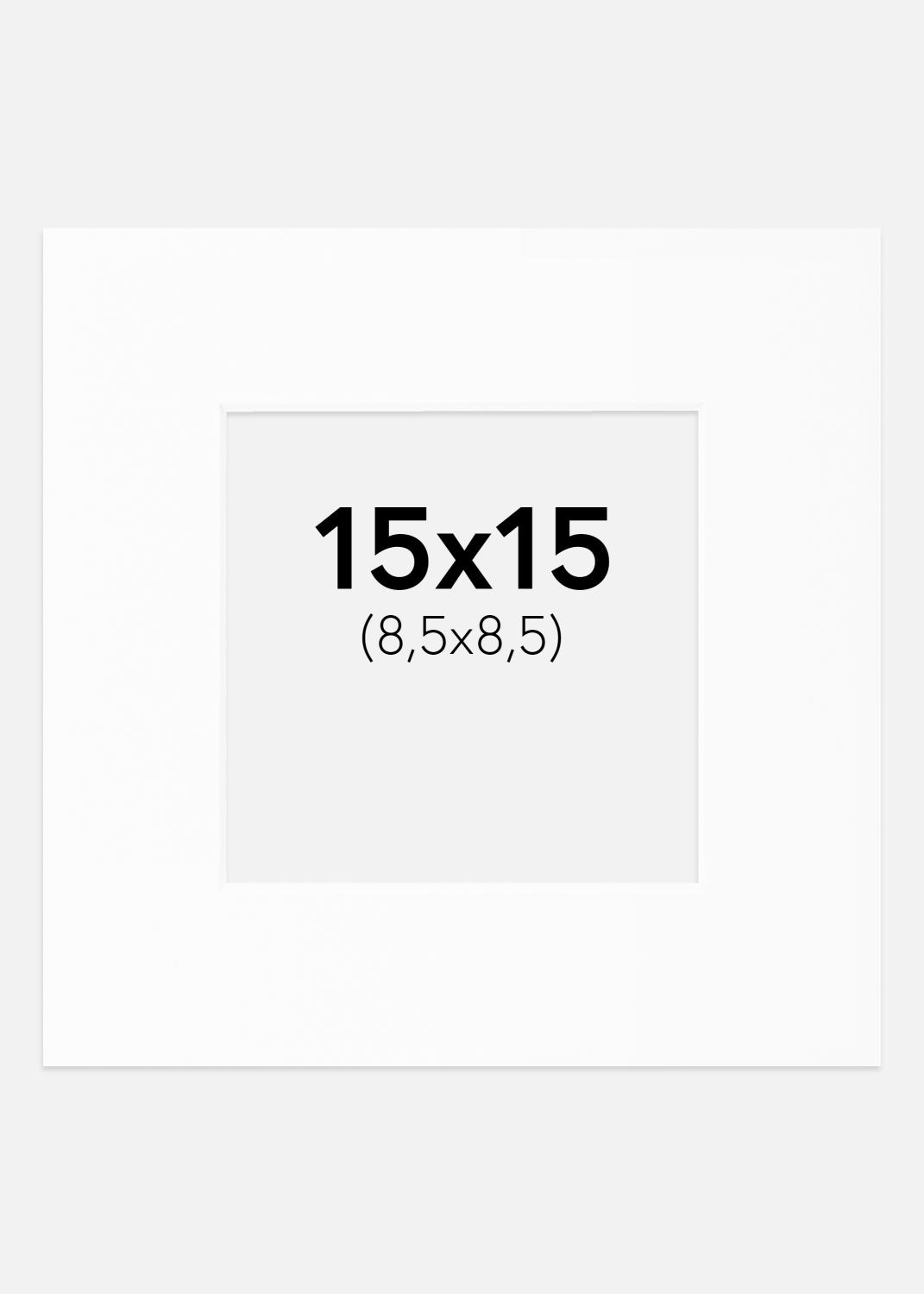 Product Image for Passe-partout Blanc Standard (noyau blanc) 15x15 cm (8,5x8,5)