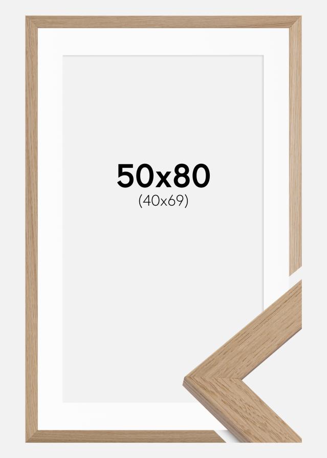 Cadre Trendline Chêne 50x80 cm - Passe-partout Blanc 41x70 cm