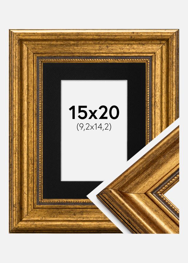 Cadre Rococo Or 15x20 cm - Passe-partout Noir 4x6 pouces
