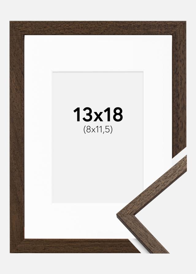 Cadre Edsbyn Noyer 13x18 cm - Passe-partout Blanc 9x12 cm
