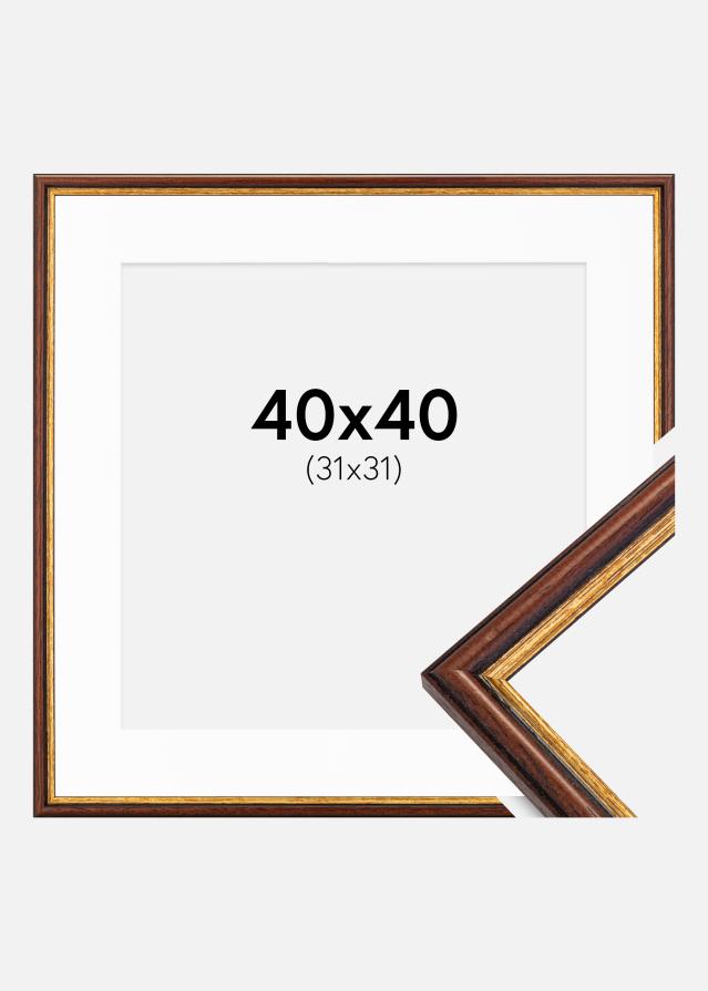 Cadre Horndal Marron 40x40 cm - Passe-partout Blanc 32x32 cm