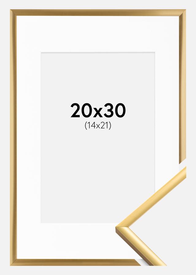 Cadre New Lifestyle Shiny Gold 20x30 cm - Passe-partout Blanc 15x22 cm