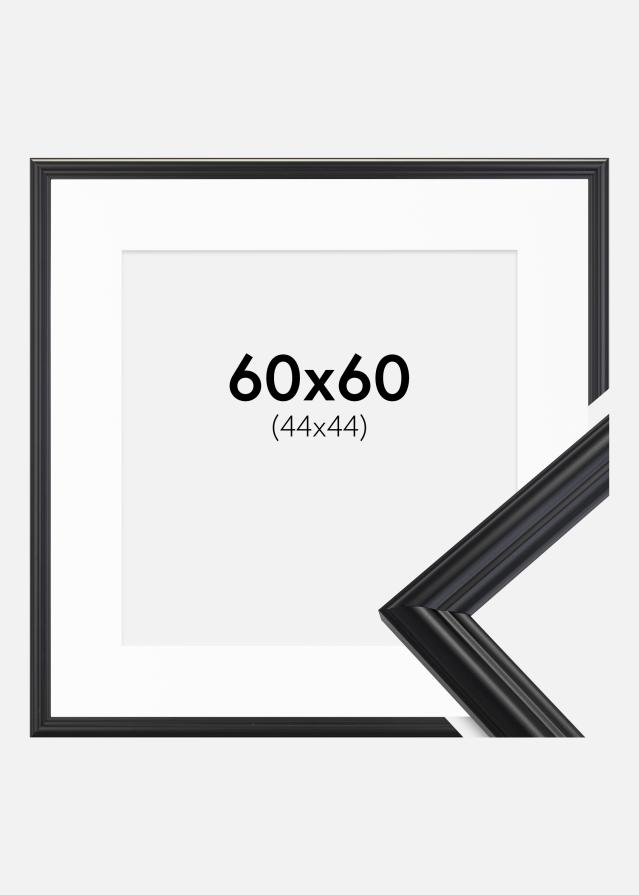 Cadre Siljan Noir 60x60 cm - Passe-partout Blanc 45x45 cm