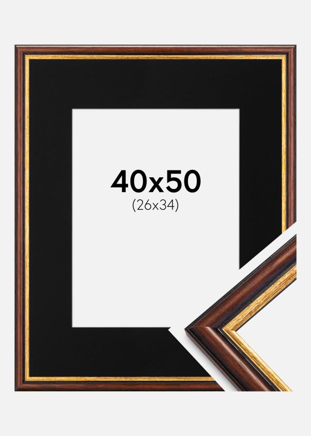 Cadre Siljan Brun 40x50 cm - Passe-partout Noir 27x35 cm