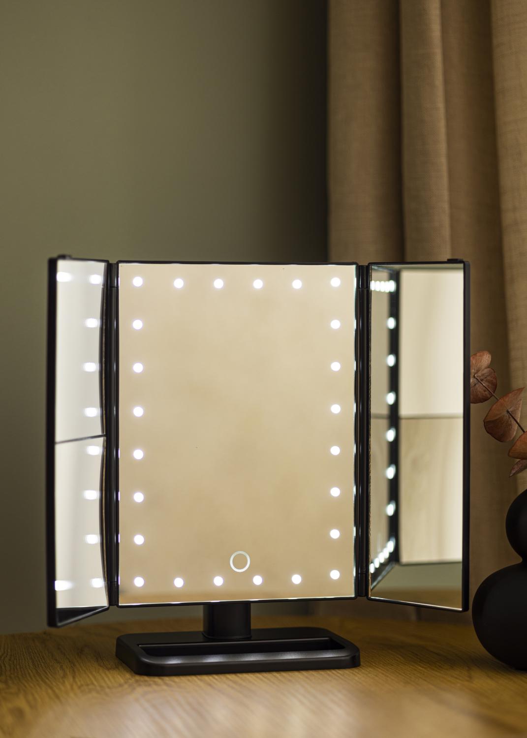 Product Image for KAILA Miroir de maquillage Tri-Fold Magnifying Noir 20x30 cm