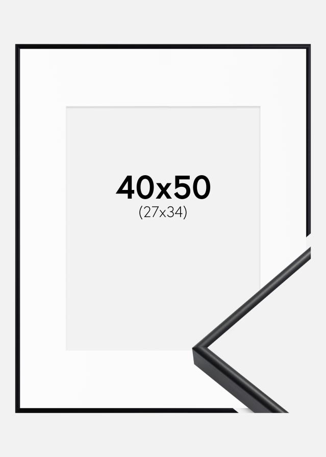 Cadre Visby Noir 40x50 cm - Passe-partout Blanc 28x35 cm