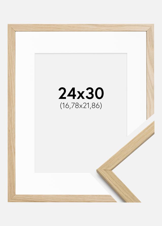 Cadre Edsbyn Chêne 24x30 cm - Passe-partout Blanc 7x9 pouces