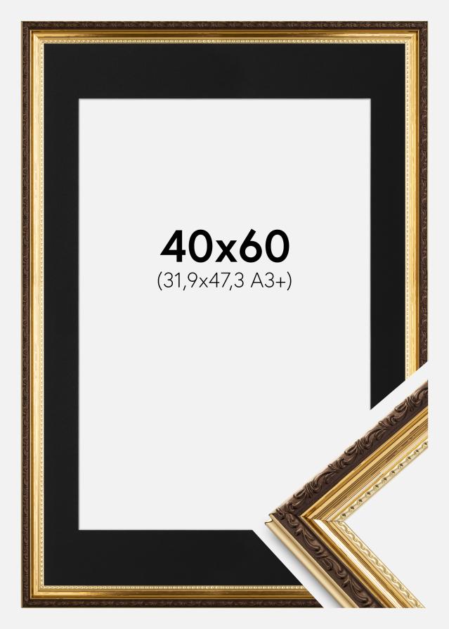 Cadre Abisko Or 40x60 cm - Passe-partout Noir 32,9x48,3 cm (A3+)