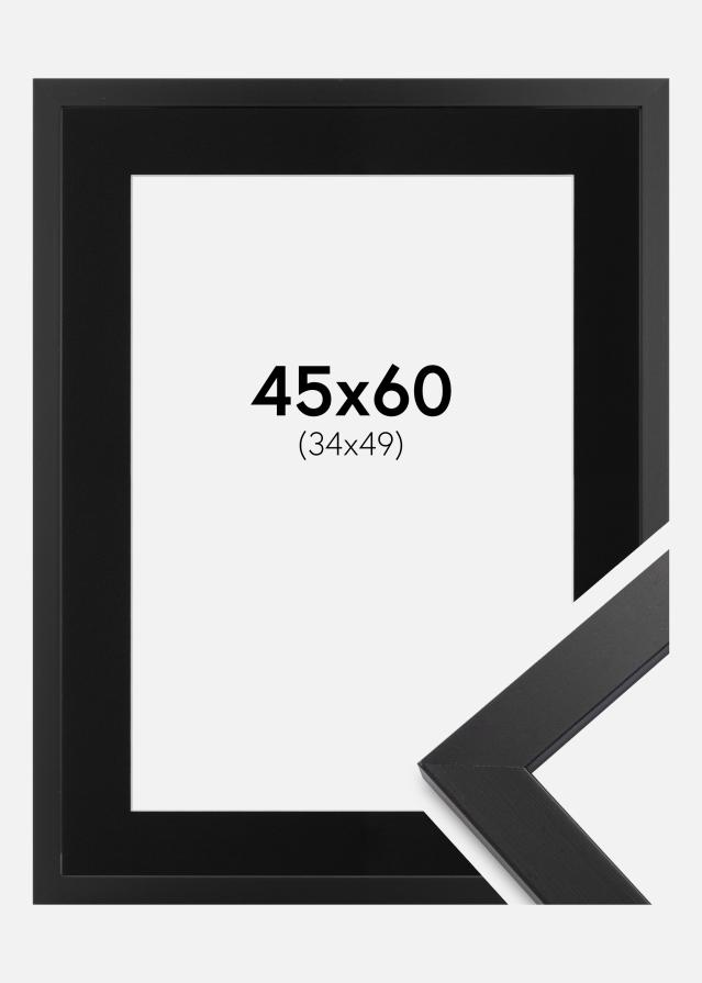 Cadre Black Wood 45x60 cm - Passe-partout Noir 35x50 cm