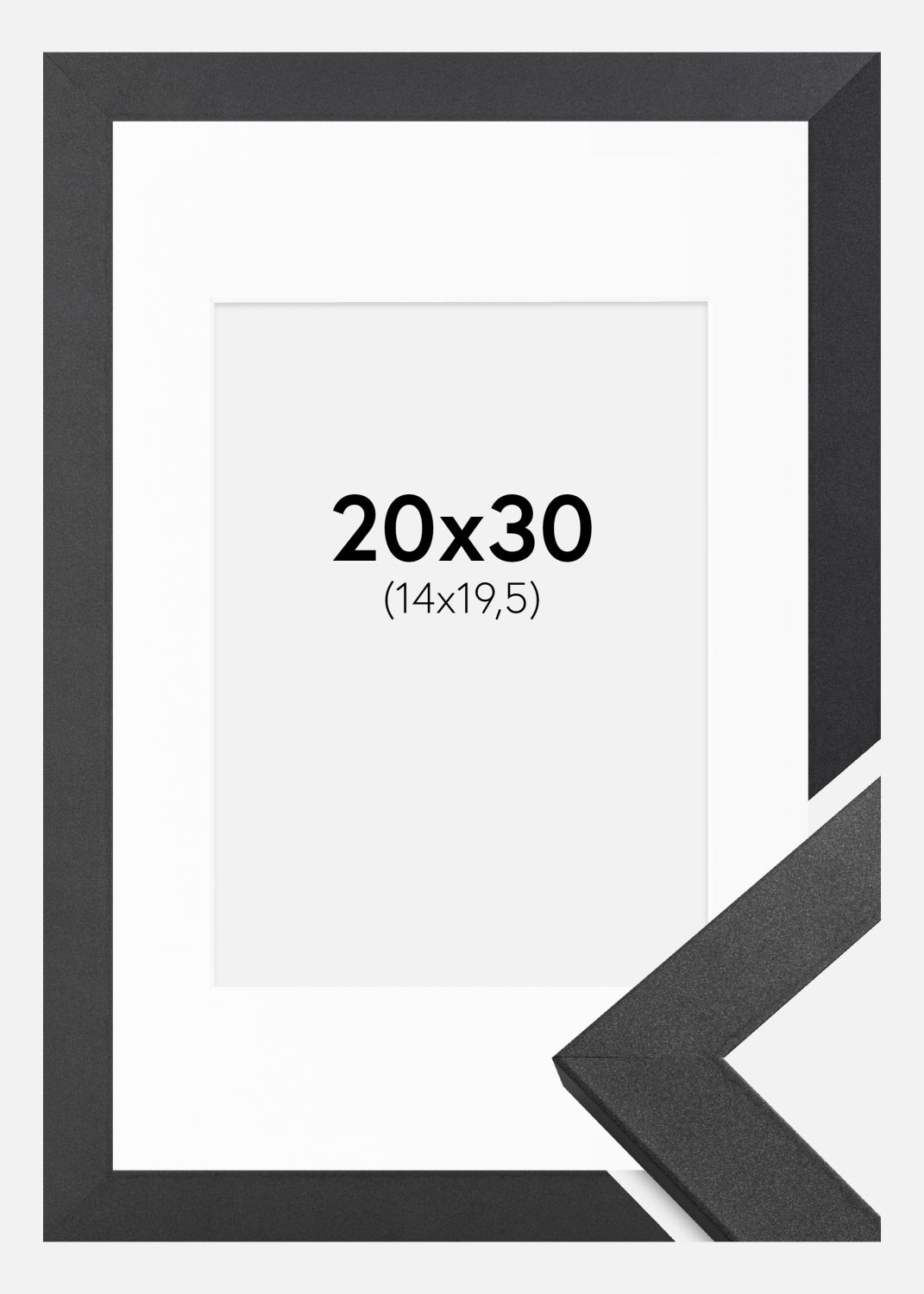 Product Image for Cadre Graphite Wood 20x30 cm - Passe-partout Blanc 15x21 cm (A5)