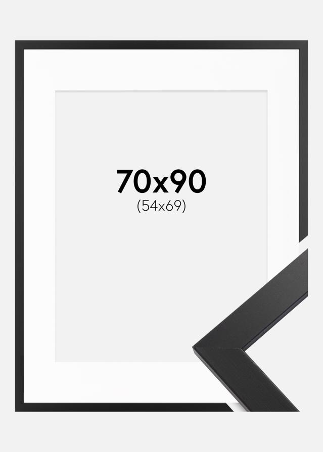 Cadre Black Wood 70x90 cm - Passe-partout Blanc 55x70 cm