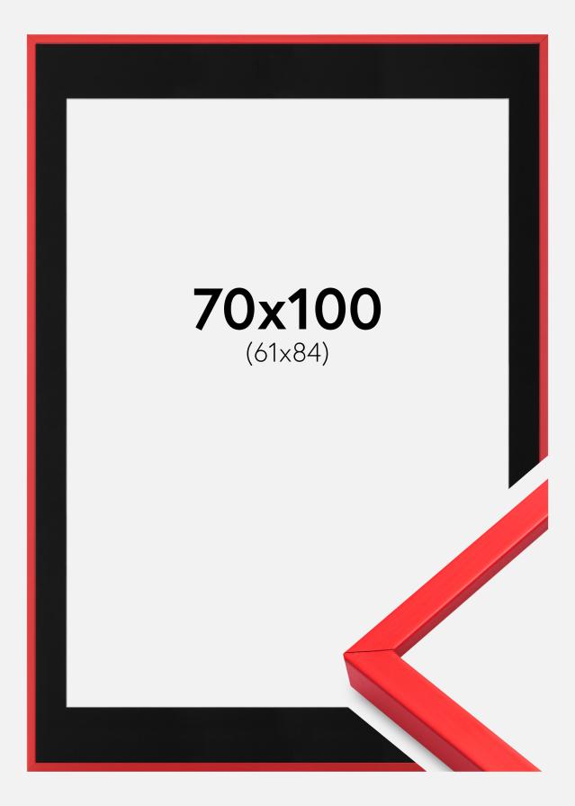 Cadre E-Line Rouge 70x100 cm - Passe-partout Noir 62x85 cm