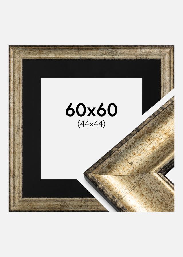 Cadre Saltsjöbaden Or antique 60x60 cm - Passe-partout Noir 45x45 cm
