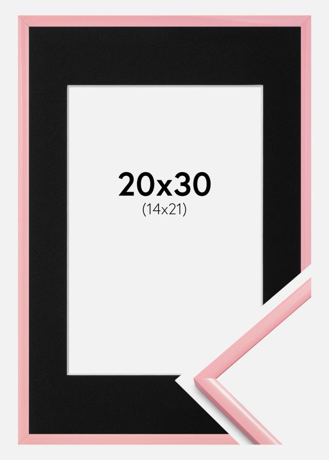 Cadre New Lifestyle Rose 20x30 cm - Passe-partout Noir 15x22 cm