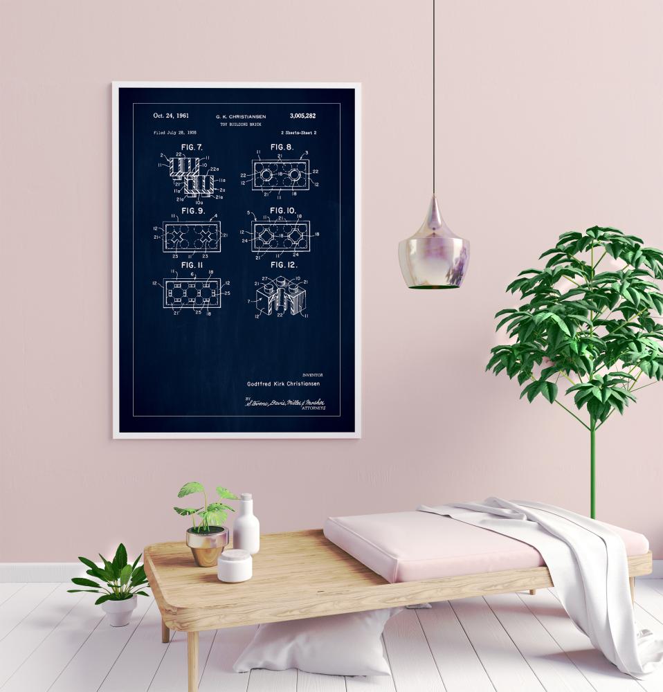 Patent Print - Lego Block II - Blue Poster