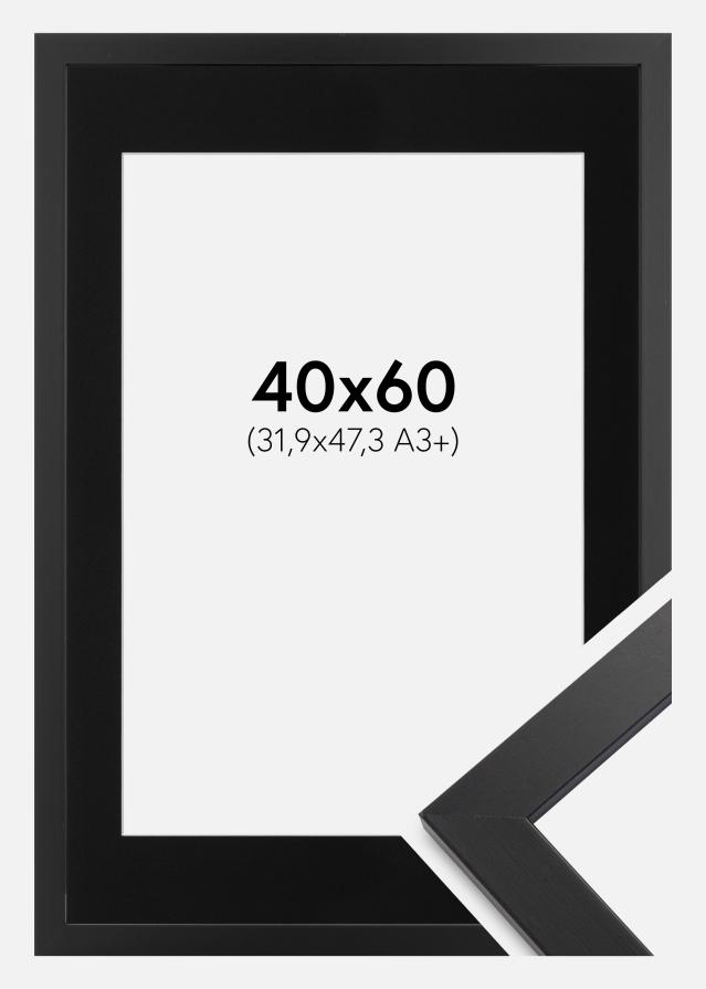 Cadre Black Wood 40x60 cm - Passe-partout Noir 32,9x48,3 cm (A3+)