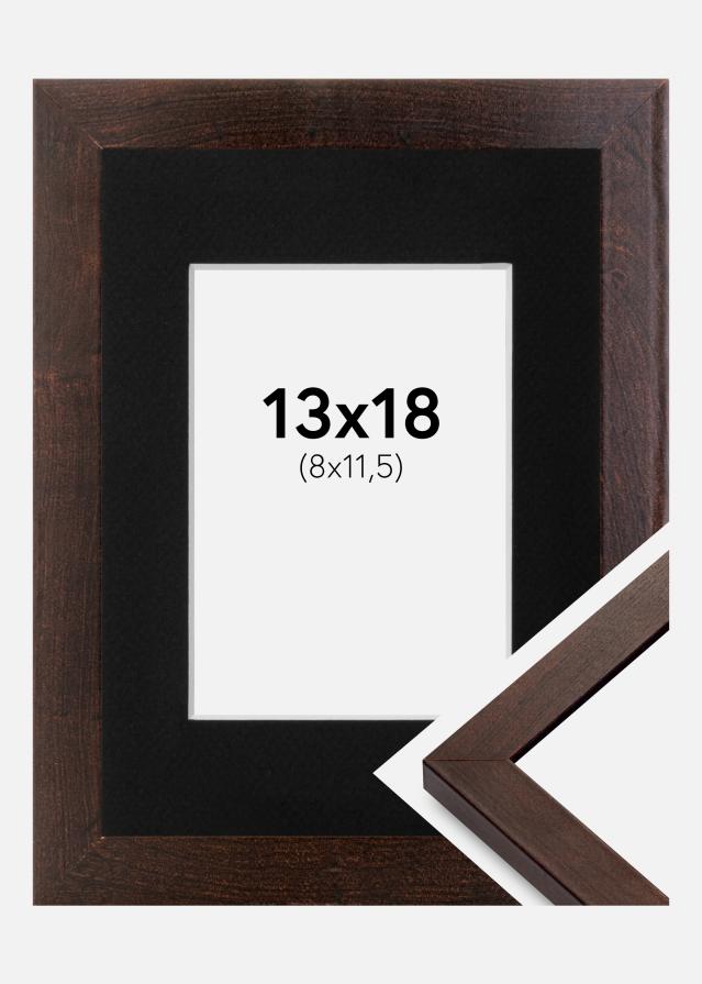 Cadre Selection Noyer 13x18 cm - Passe-partout Noir 9x12 cm