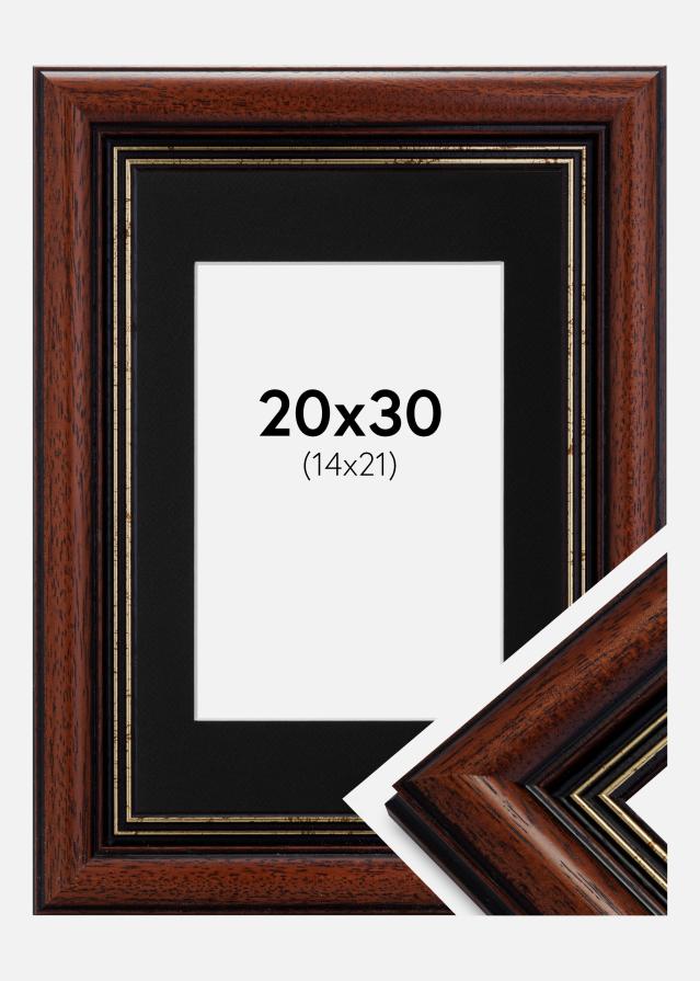 Cadre Old Retro 20x30 cm - Passe-partout Noir 15x22 cm