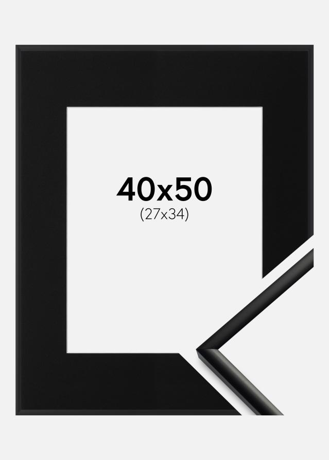 Cadre New Lifestyle Mat Noir 40x50 cm - Passe-partout Noir 28x35 cm