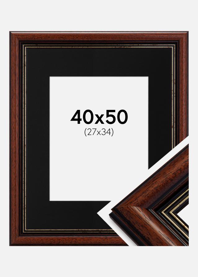 Cadre Old Retro 40x50 cm - Passe-partout Noir 28x35 cm