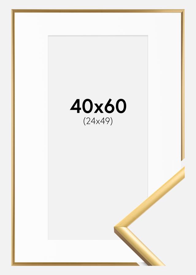 Cadre New Lifestyle Shiny Gold 40x60 cm - Passe-partout Blanc 25x50 cm