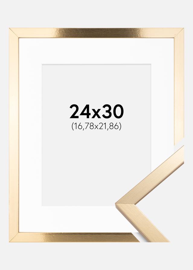 Cadre Trendy Or 24x30 cm - Passe-partout Blanc 7x9 pouces