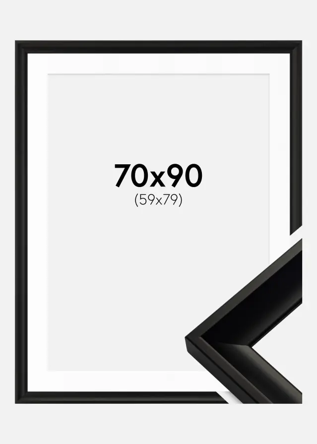Cadre Öjaren Noir 70x90 cm - Passe-partout Blanc 60x80 cm
