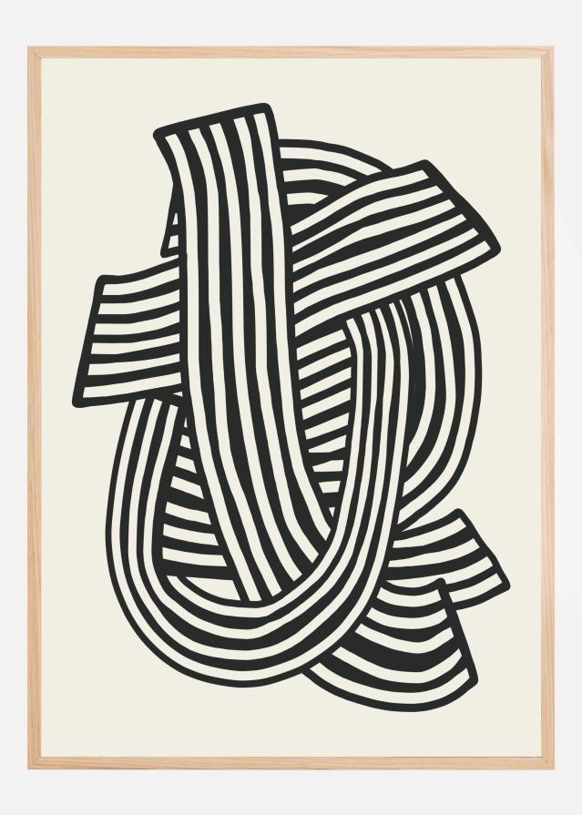 Striped Abstract In Black Poster