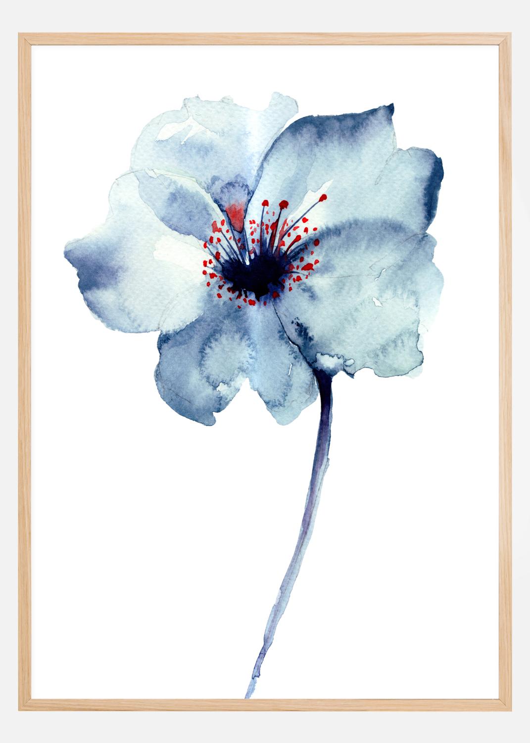 Product Image for Aquarelle Flower - Blue Poster (21x29,7 cm (A4))