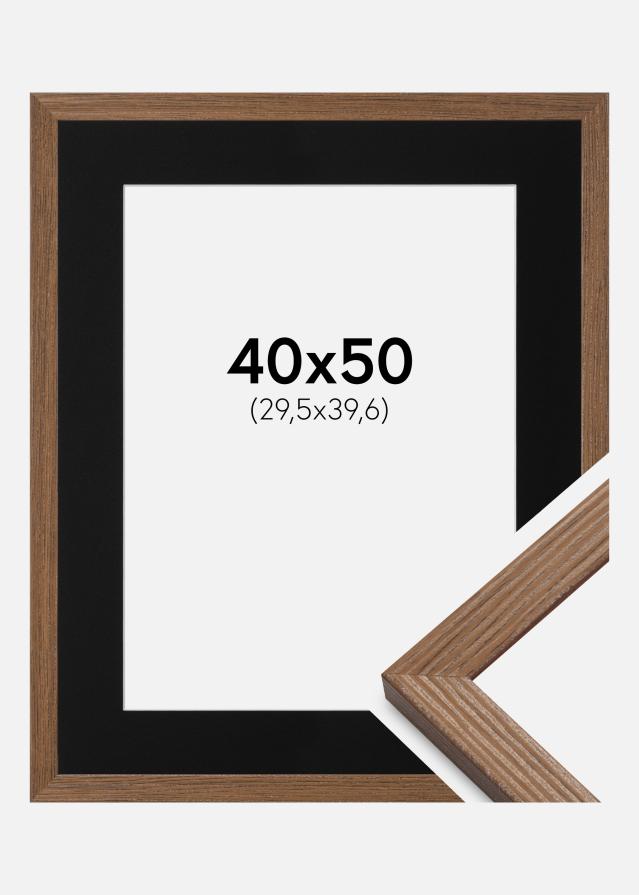 Cadre Fiorito Chêne Foncé 40x50 cm - Passe-partout Noir 12x16 pouces