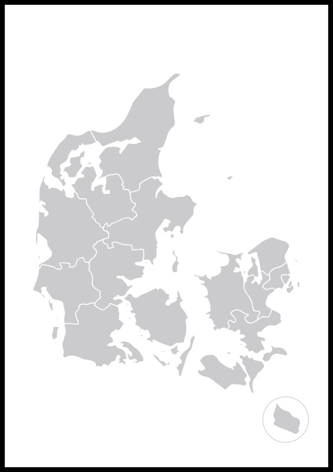 Product Image for Map - Danmark - Grey (21x29,7 cm (A4))