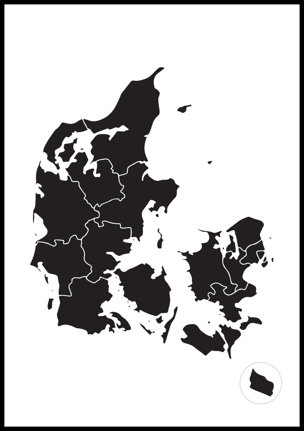 Product Image for Map - Danmark - Black (21x29,7 cm (A4))