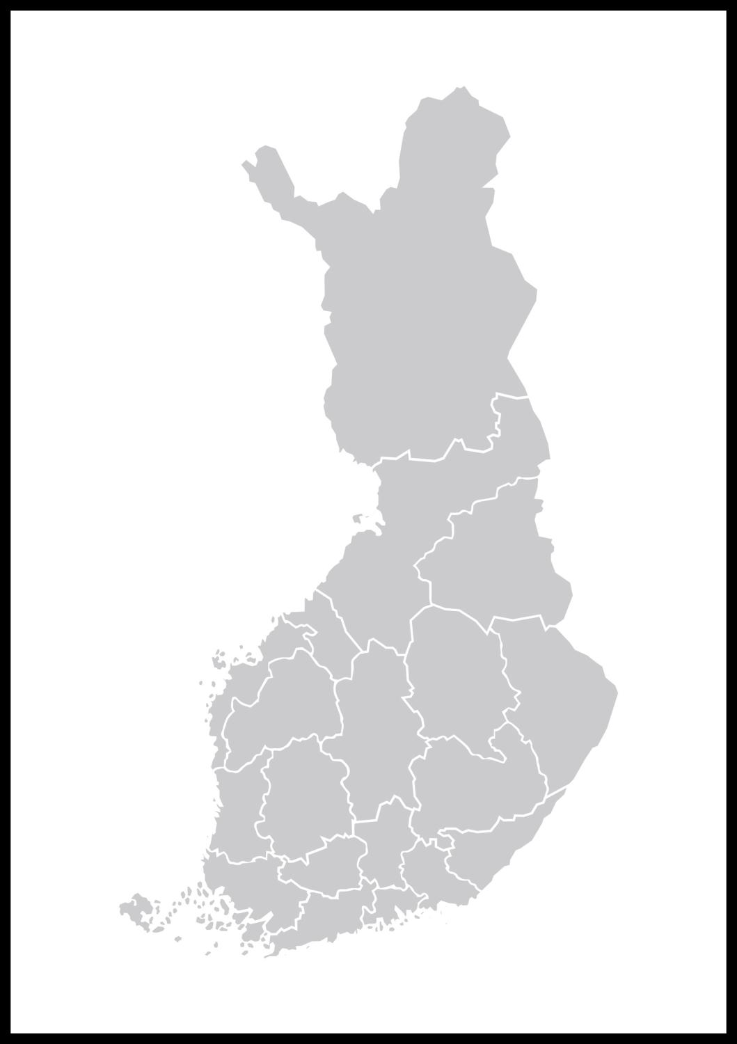 Product Image for Map - Finland - Grey (21x29,7 cm (A4))