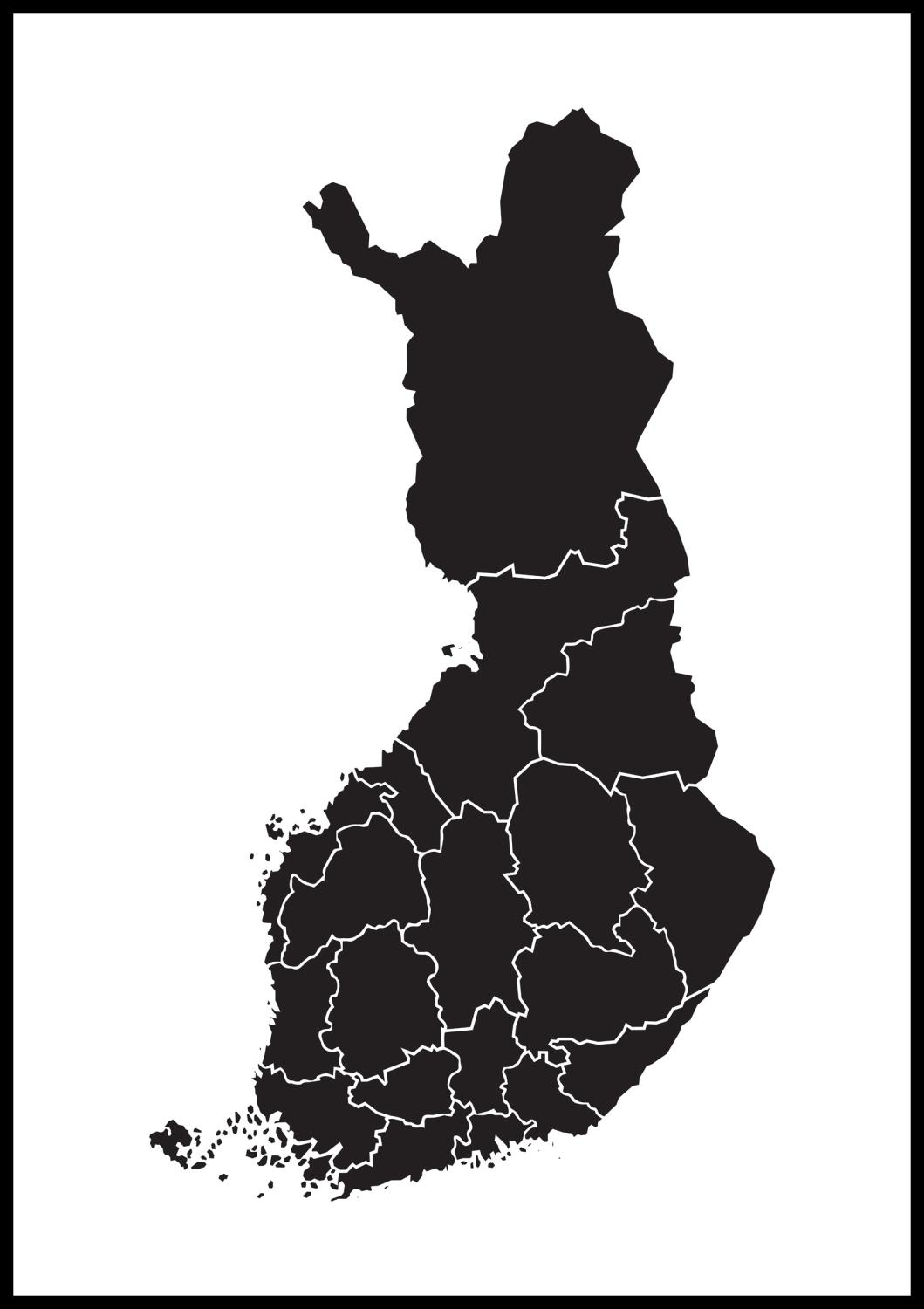 Product Image for Map - Finland - Black (21x29,7 cm (A4))