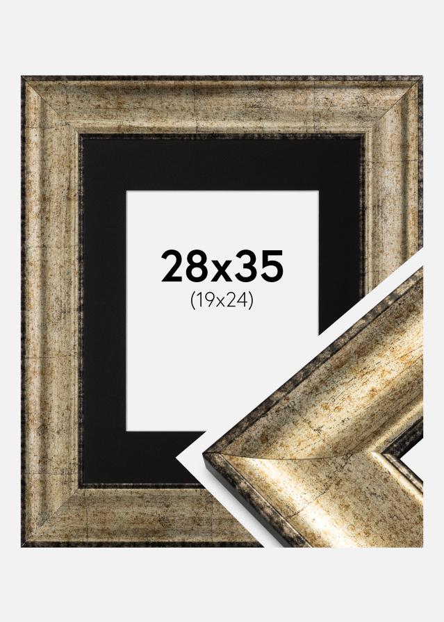 Cadre Saltsjöbaden Or antique 28x35 cm - Passe-partout Noir 20x25 cm