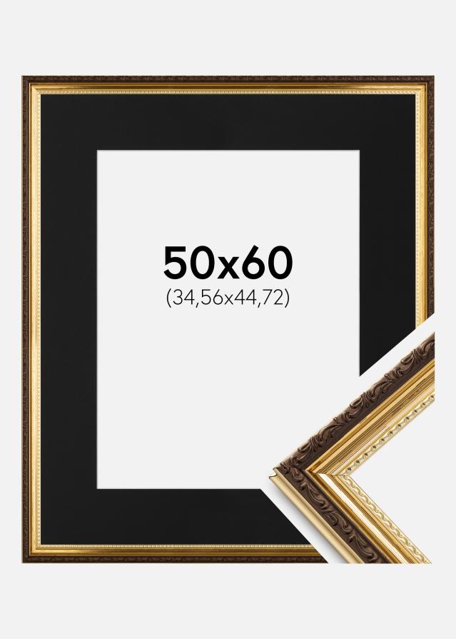Cadre Abisko Or 50x60 cm - Passe-partout Noir 14x18 pouces (35,56x45,72 cm)