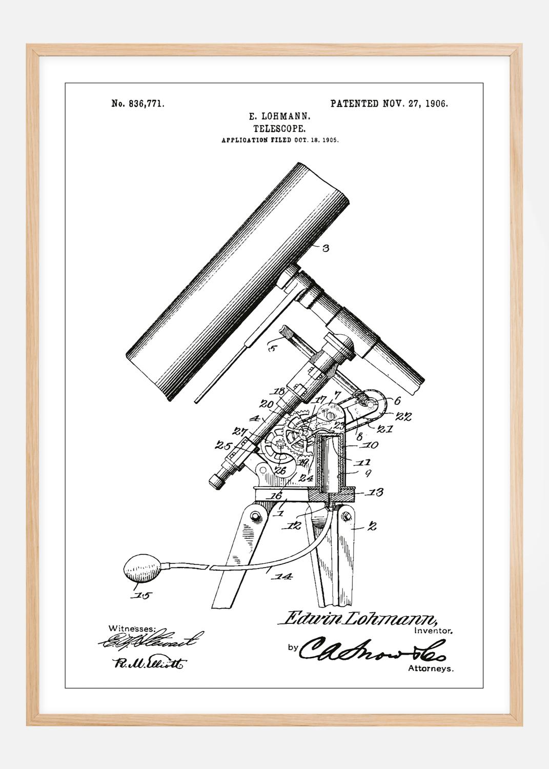 Product Image for Dessin de brevet - Téléscope - Blanc Poster (21x29,7 cm (A4))