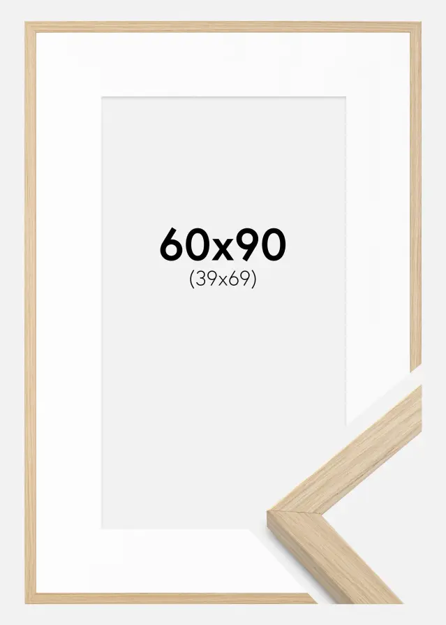 Cadre Grimsåker Chêne 60x90 cm - Passe-partout Blanc 40x70 cm