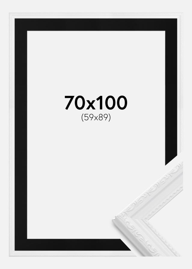 Cadre Abisko Blanc 70x100 cm - Passe-partout Noir 60x90 cm