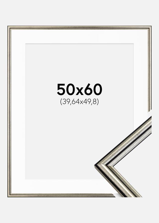 Cadre Horndal Argent 50x60 cm - Passe-partout Blanc 16x20 pouces