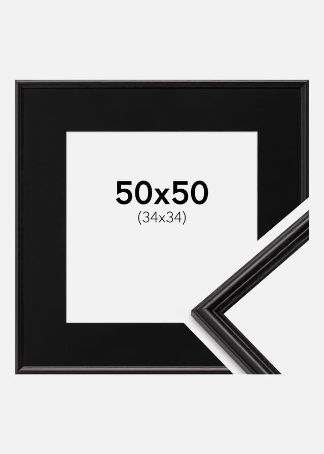 Cadre Horndal Noir 50x50 cm - Passe-partout Noir 35x35 cm
