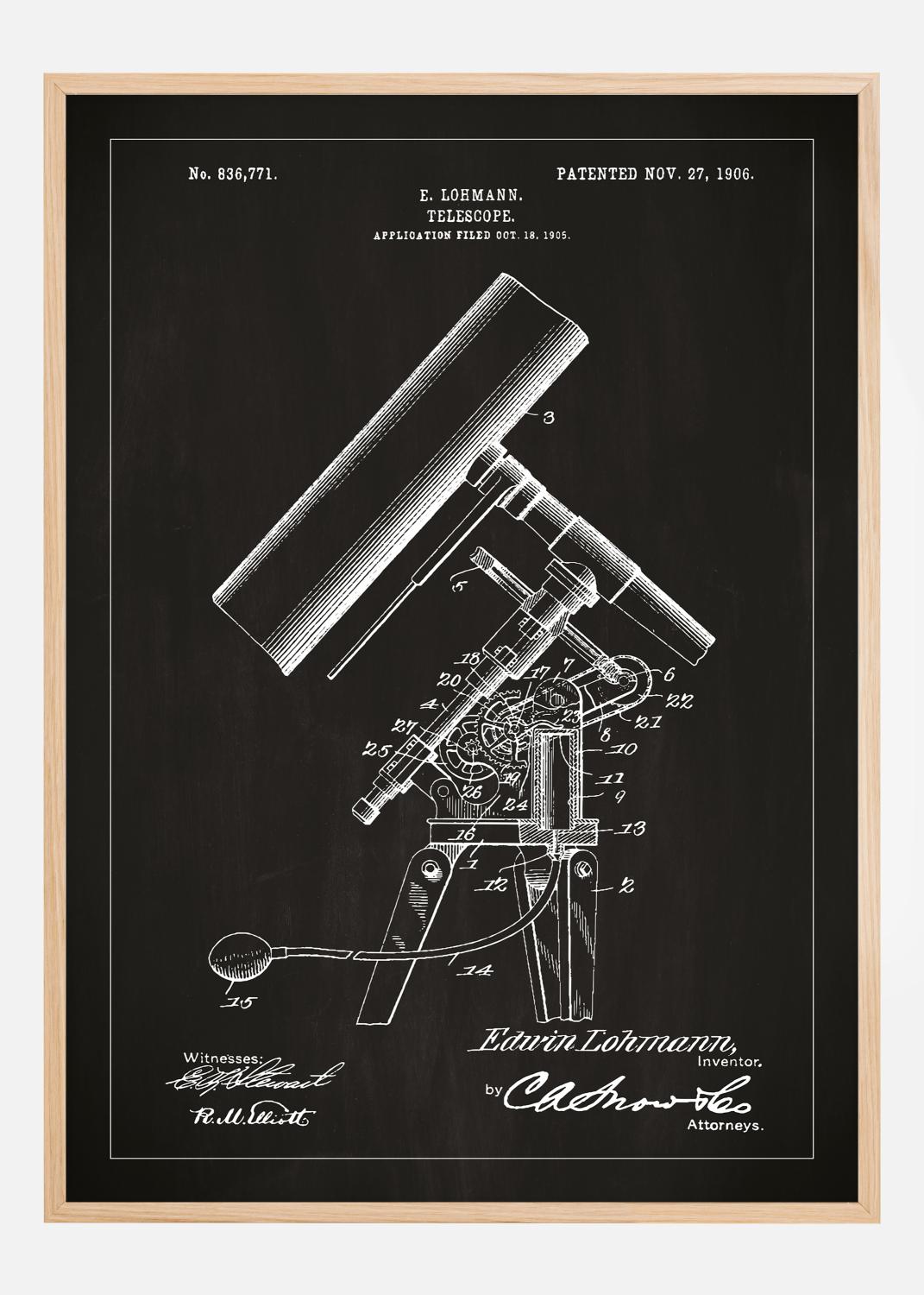 Product Image for Dessin de brevet - Téléscope - Noir Poster (30x40 cm)