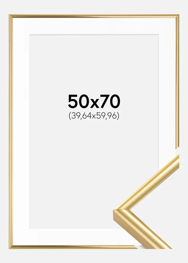 Cadre Victoria Or 50x70 cm - Passe-partout Blanc 16x24 pouces