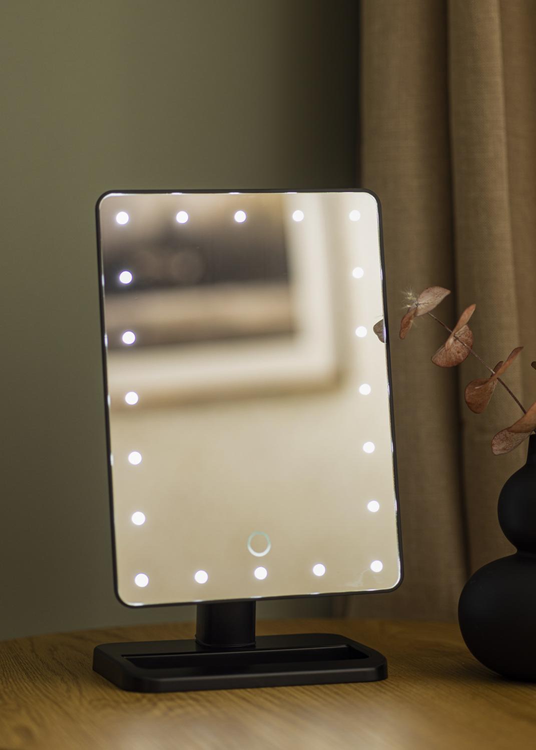 Product Image for KAILA Miroir de maquillage LED m. Haut-parleur Bluetooth Noir 18x30 cm