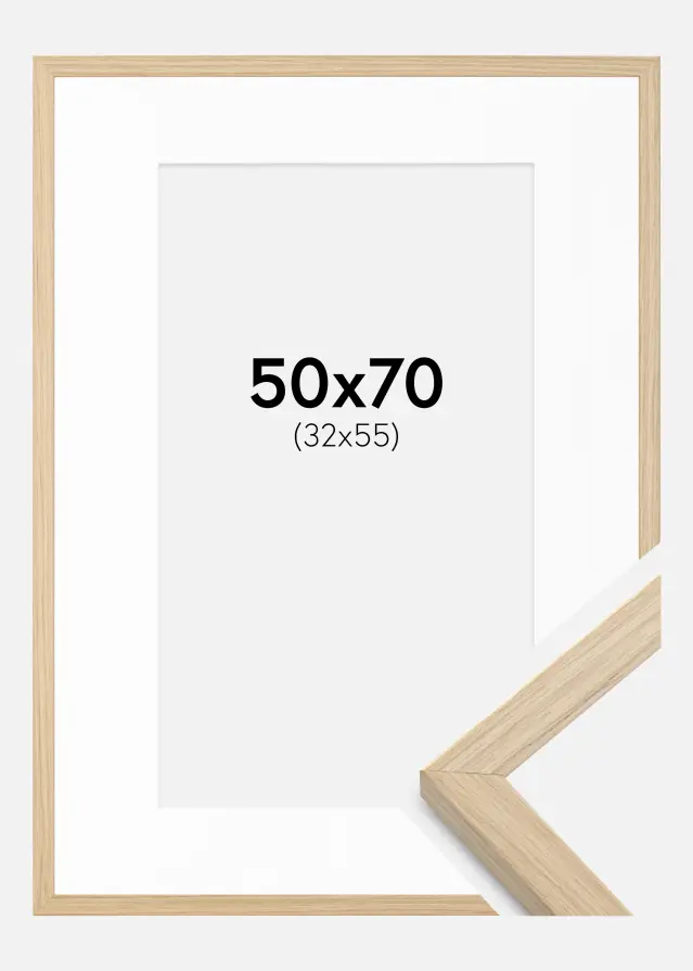Cadre Grimsåker Chêne 50x70 cm - Passe-partout Blanc 33x56 cm